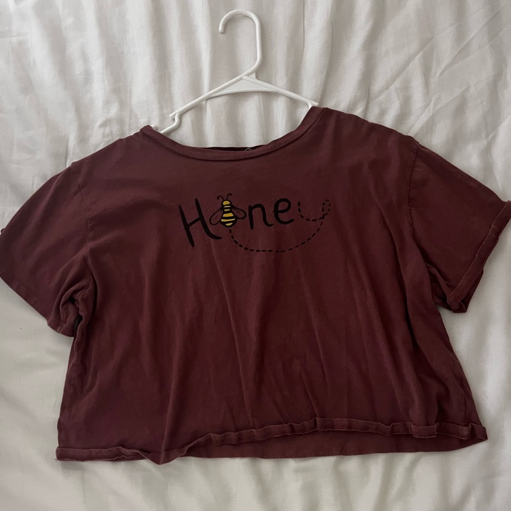 Large Cropped T-Shirt Maroon